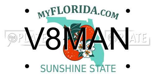 V8MAN Florida License Plate