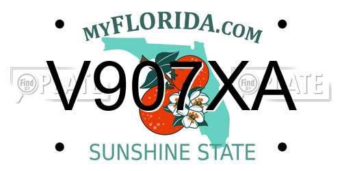 V907XA Florida License Plate