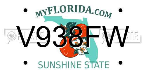 V938FW Florida License Plate