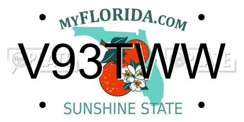 V93TWW Florida License Plate