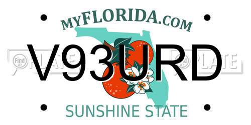 V93URD Florida License Plate