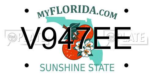 V947EE Florida License Plate