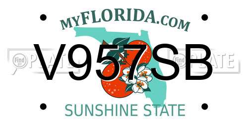 V957SB Florida License Plate