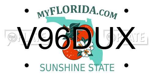 V96DUX Florida License Plate
