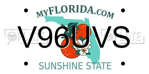 V96UVS Florida License Plate