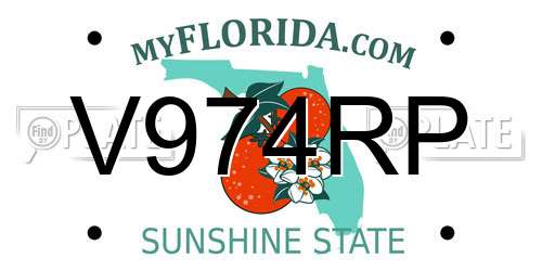V974RP Florida License Plate