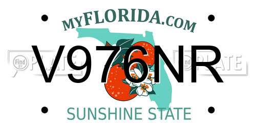 V976NR Florida License Plate