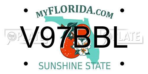 V97BBL Florida License Plate