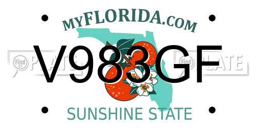 V983GF Florida License Plate