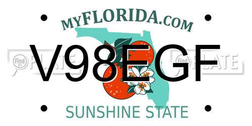 V98EGF Florida License Plate