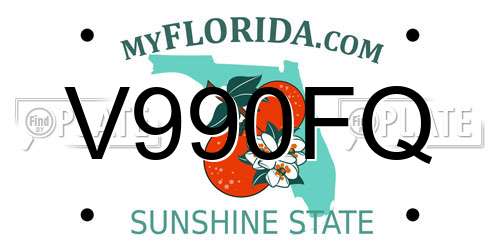 V990FQ Florida License Plate