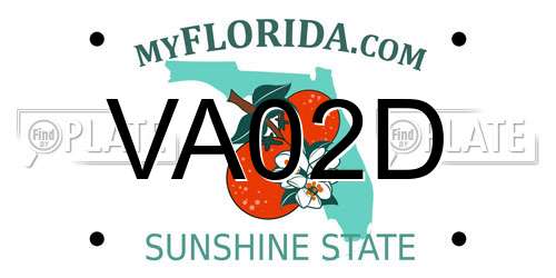 VA02D Florida License Plate