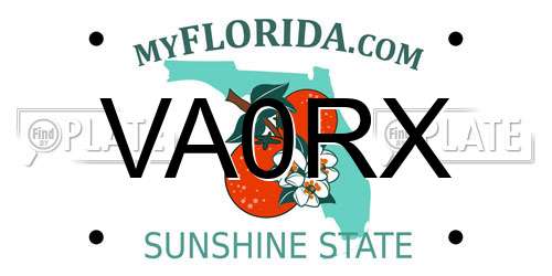 VA0RX Florida License Plate