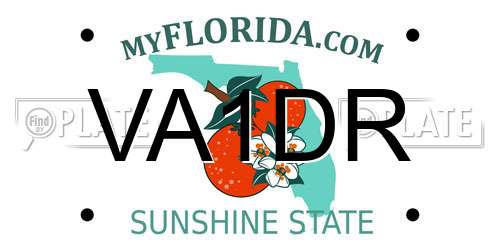 VA1DR Florida License Plate