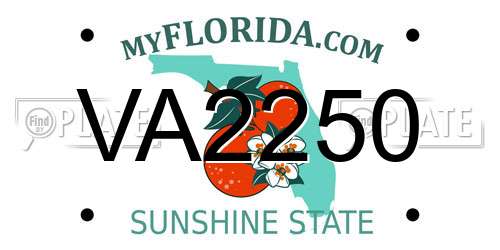 VA2250 Florida License Plate