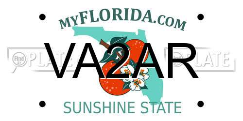 VA2AR Florida License Plate