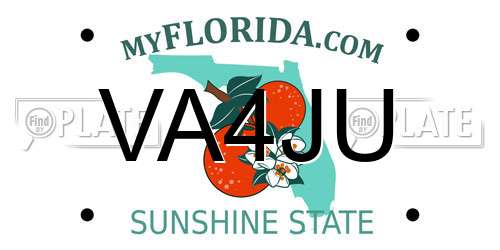 VA4JU Florida License Plate