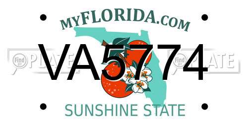 VA5774 Florida License Plate