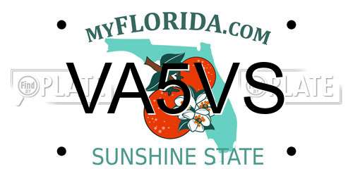 VA5VS Florida License Plate