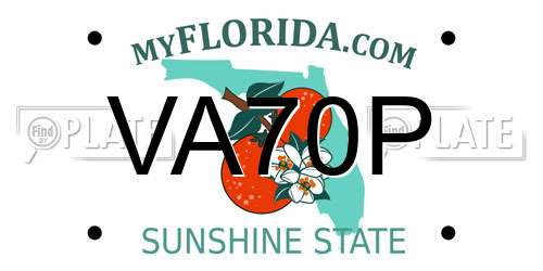 VA70P Florida License Plate