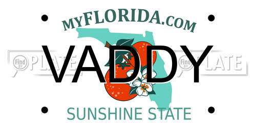 VADDY Florida License Plate