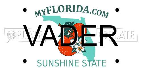 VADER Florida License Plate