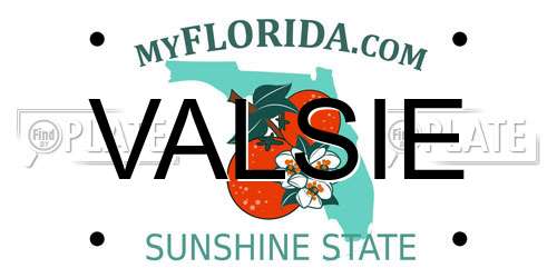 VALSIE Florida License Plate
