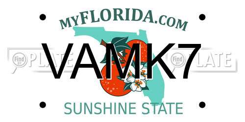 VAMK7 Florida License Plate