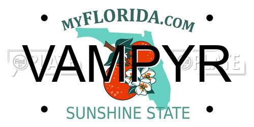VAMPYR Florida License Plate