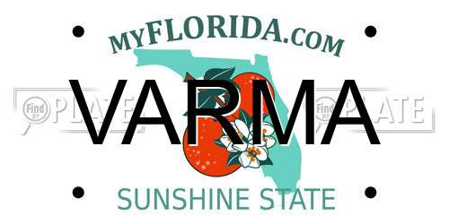 VARMA Florida License Plate