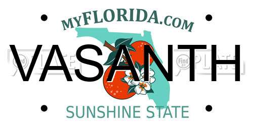 VASANTH Florida License Plate