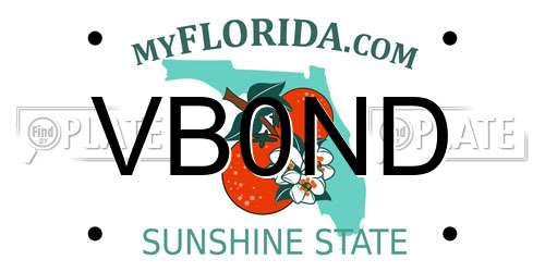VB0ND Florida License Plate