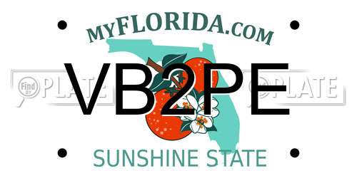 VB2PE Florida License Plate