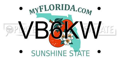 VB6KW Florida License Plate