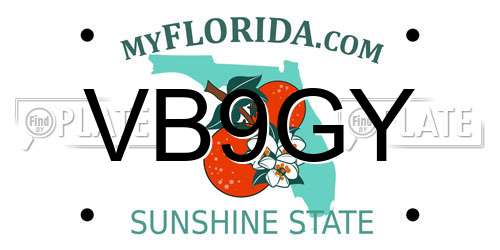 VB9GY Florida License Plate