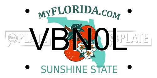 VBN0L Florida License Plate