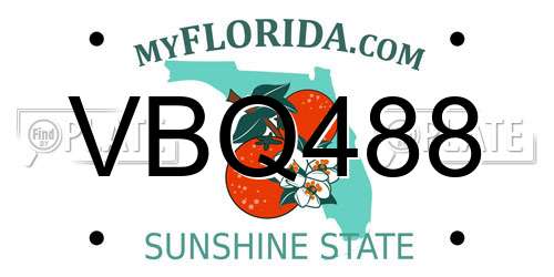 VBQ488 Florida License Plate
