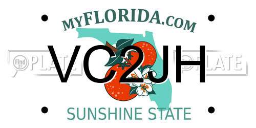VC2JH Florida License Plate
