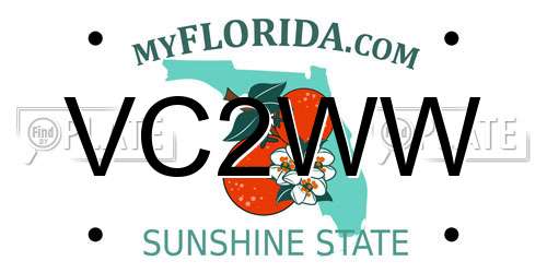 VC2WW Florida License Plate