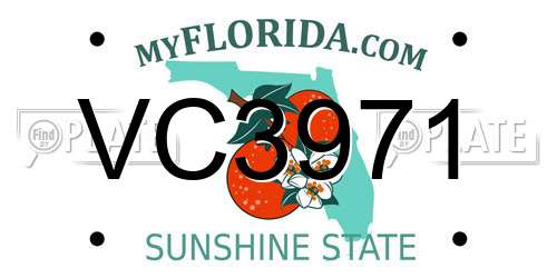 VC3971 Florida License Plate