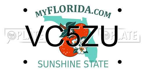 VC5ZU Florida License Plate