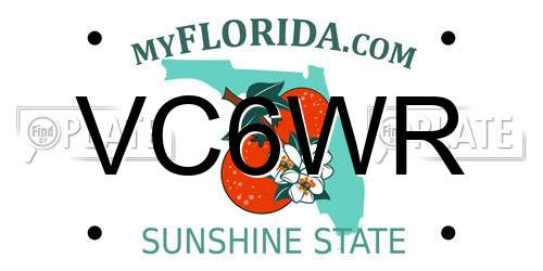 VC6WR Florida License Plate