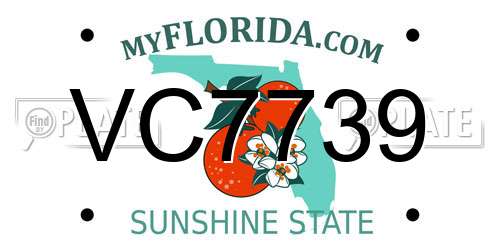 VC7739 Florida License Plate