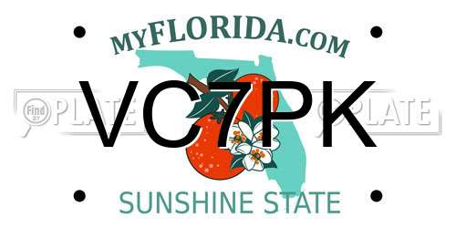 VC7PK Florida License Plate
