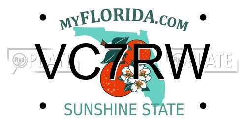 VC7RW Florida License Plate