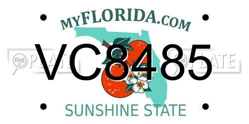 VC8485 Florida License Plate