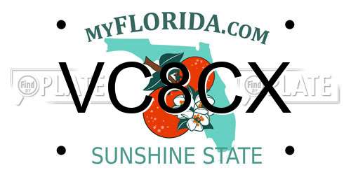 VC8CX Florida License Plate