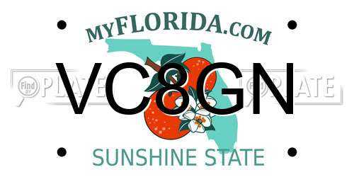 VC8GN Florida License Plate