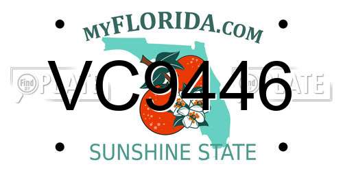 VC9446 Florida License Plate