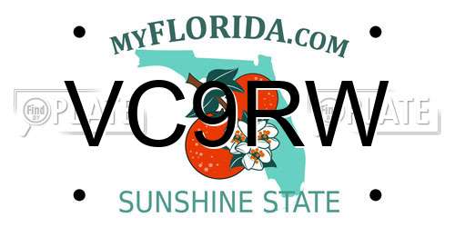 VC9RW Florida License Plate